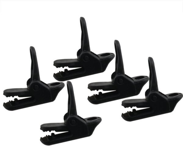 30PCS 3.5x1.2x0.9cm Black Multifunctional  Reinforced Windproof Waterproof Tent Clip Buckle Rope Buckles Tarpaulin Clip Heavy Duty Locking Canopy Clip