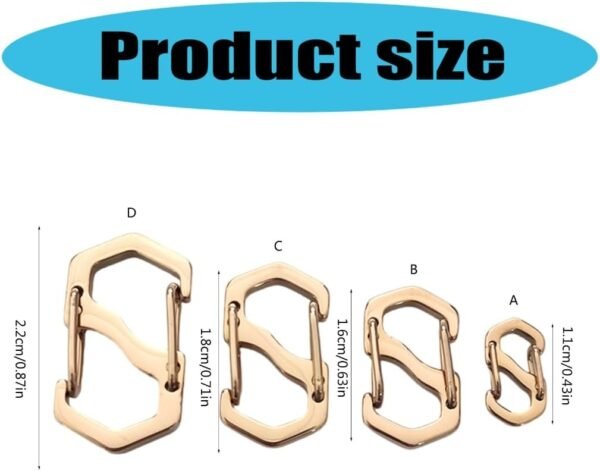 S Types Keychain with Lock Stainless Carabiner Multifunctional Heavy Duty Belt