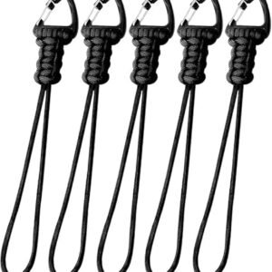 5 Pack  Lanyard Keychain, Triangle Buckle Lock Clip Hook Strap Clasp Parachute Rope Hanging Carabiner for Outdoor Survival Tactical Camping Backpack Fishing