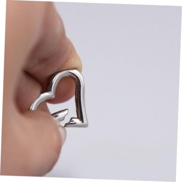 6pcs Heart Shape Stainless Steel Spring Buckle Multifunctional Mountaineering Clip for Outdoor Climbing Camping Fishing and Hiking Lightweight Design
