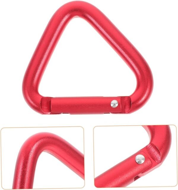 6pcs Heavy Duty Triangle Carabiner Clips Buckles for Camping Climbing Outdoor Use Non-breakable Design Smooth Edges for Keychains Gear Hanging