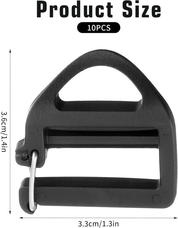 10 Pcs Backpack Buckle Replacement Webbing Hook Clip Backpack Strap Clip Belt Buckle With Open Lock End Clasp Connector Slide Buckles Ladder Slider Replacement Backpack Triangle Clip Hook Repair