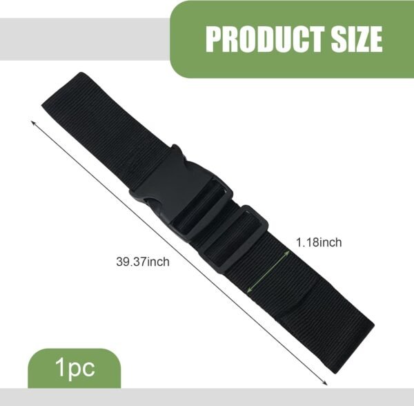 1 PC Adjustable Luggage Straps, 1.18" W × 39.37" L Nylon Lashing Straps with Buckles, Multi-functional Tie Down, Universal for Suitcase, Backpack & Outdoor Activities (Black)