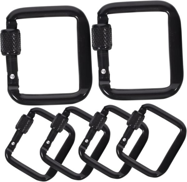 Aluminum Carabiner Buckle 6pcs Carabiner Keychain Multi-Functional Buckle for Camping Random Color