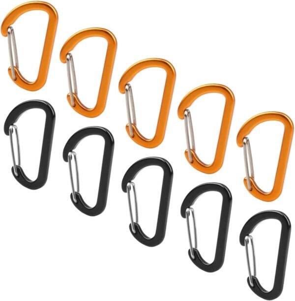 Multi-Functional Aluminum Alloy Quick Hang Hooks Carabiner Clips d Shape Hooks Heavy Duty Buckles for Camping Outdoor Random Color
