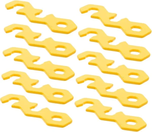 10pcs Tent Rope Buckle Camping Tent Buckles Windproof Buckle Tent Rope Accessories Wind Rope Buckles Anti-Slip Fastener Rope Adjusters Stainless Steel Yellow