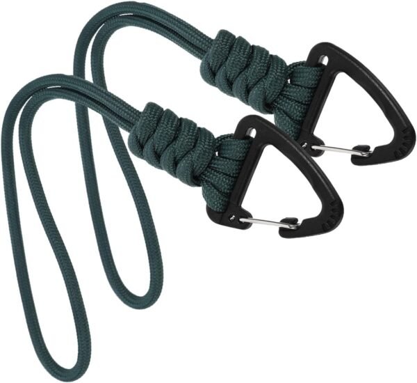2pcs  Lanyard, Carabiner Keychain Lanyard Hanger Keychain Cord Wrist Strap Parachute Rope D-locking Keyring