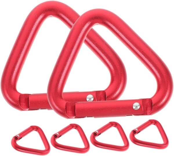 6pcs Heavy Duty Triangle Carabiner Clips Buckles for Camping Climbing Outdoor Use Non-breakable Design Smooth Edges for Keychains Gear Hanging