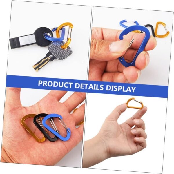 Multi-Functional Aluminum Alloy Quick Hang Hooks Carabiner Clips d Shape Hooks Heavy Duty Buckles for Camping Outdoor Random Color