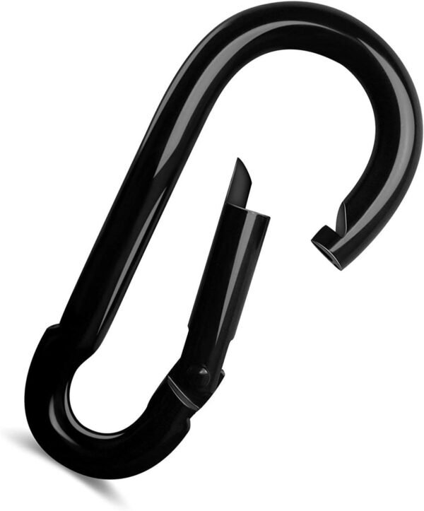 Carabiner Clip, Spring Snap Hook Heavy Duty Key Chain Hook Buckle Carabiner for Keys Swing Set Camping Fishing Traveling Black