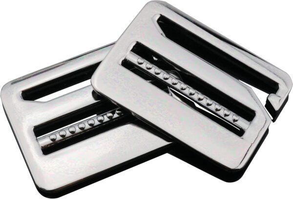 Ladder Lock Buckle 2PCS Gun Color Strong Metal Tri-Glide Tension Locks Slide Buckles Webbing Release Buckle Adjustable Backpack Strap Adjuster