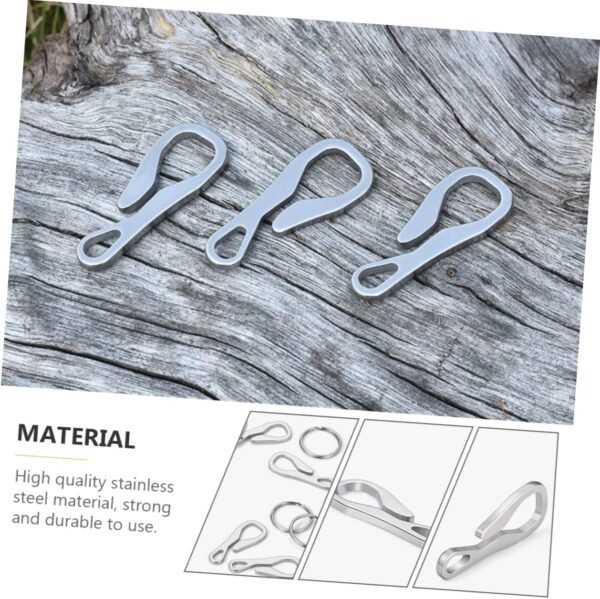 2 Pcs Outdoor Stainless Steel Keychain Hooks Buckles for Key Rings Portable Clips for Hiking Camping and Everyday Use Lightweight and Accessories
