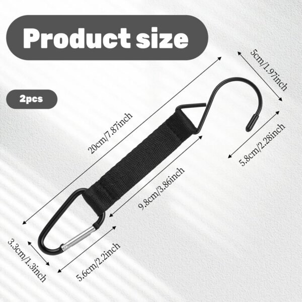 2 Pieces Fence Hooks for Baseball Bag Multifunctional Hanging Hooks Metal Hook with Nylon Safety Buckles Water Bottle Backpack Hang Clips for Softball Football Bag Outdoor Sports
