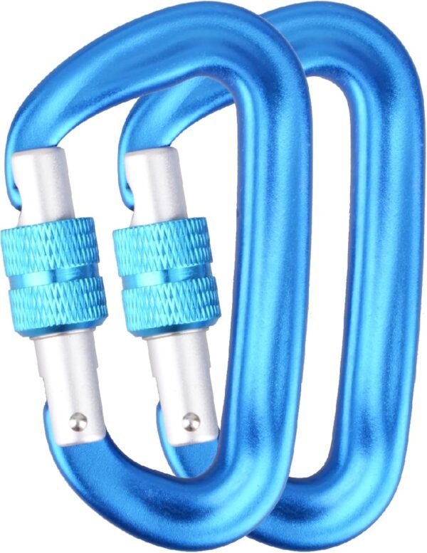 Carabiner Clips, 12 25 kN Aluminium D Ring Heavy Duty Lightweight Caribeaners for Hammock, Camping, Hiking, Outdoor, Gym, Dog Leash, Backpack, Harness