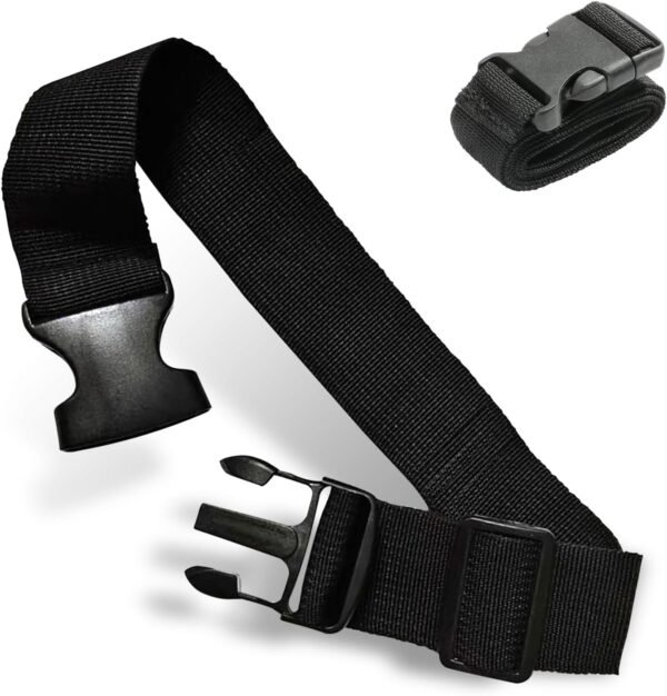 1 PC Adjustable Luggage Straps, 1.18" W × 39.37" L Nylon Lashing Straps with Buckles, Multi-functional Tie Down, Universal for Suitcase, Backpack & Outdoor Activities (Black)