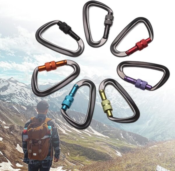 Carabiner Clip Multicolors Climbing Buckle Lock Aluminum Alloys Heavy Duty Locking Hook for Camping Hiking Travel