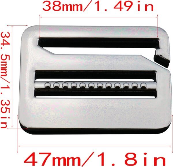 Ladder Lock Buckle 2PCS Gun Color Strong Metal Tri-Glide Tension Locks Slide Buckles Webbing Release Buckle Adjustable Backpack Strap Adjuster